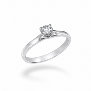 ANELLO SOLITARIO CON DIAMANTE NATURALE TAGLIO BRILLANTE KT. 0,32