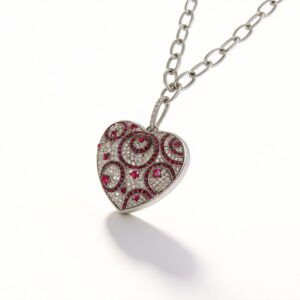 COLLANA CUORE IN ARGENTO E ZIRCONI