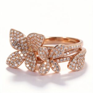 TRIS ANELLO IN ARGENTO ROSA CON ZIRCONI