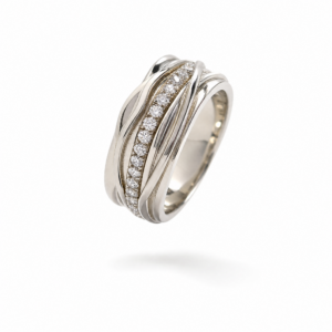 ANELLO FASCIA CON ZIRCONI