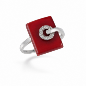 ANELLO PIETRA DURA IN ARGENTO E ZIRCONI