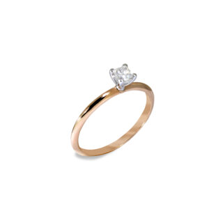 QUAGLIA - ANELLO SOLITARIO CON DIAMANTE NATURALE TAGLIO BRILLANTE KT. 0,22