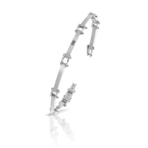 ARKANO - BRACCIALE ACCIAIO CON DIAMANTI NERI