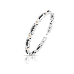 ARKANO - BRACCIALE IN ACCIAIO CON FINITURE IN ROSÈ