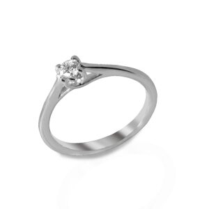 ANELLO SOLITARIO CON DIAMANTE NATURALE TAGLIO BRILLANTE KT. 0,19