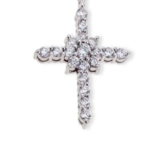 VISCONTI - COLLANA CROCE CON BRILLANTI KT. 0,43