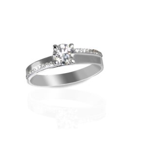 ANELLO SOLITARIO CON DIAMANTE NATURALE TAGLIO BRILLANTE KT. 0,63