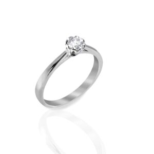 ANELLO SOLITARIO DIAMANTE NATURALE TAGLIO BRILLANTE KT. 0,33