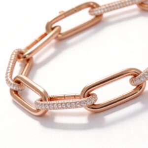 BRACCIALE A CATENA IN ARGENTO ROSATO