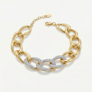 BRACCIALE A CATENA IN ARGENTO DORATO