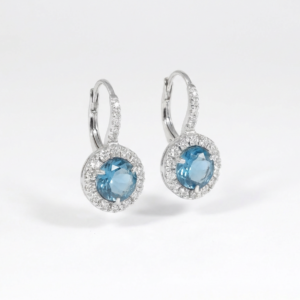 ORECCHINI IN ARGENTO CON PIETRA BLU E ZIRCONI
