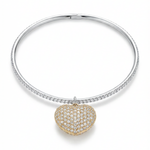 BRACCIALE RIGIDO CIONDOLO A CUORE