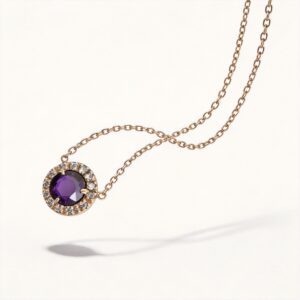 COLLANA CON PENDENTE PIETRA VIOLA