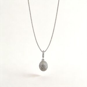 COLLANA CON PENDENTE A PAVÈ DI ZIRCONI BIANCHI