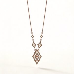 COLLANA CON PENDENTE IN ZIRCONI E PERLINE
