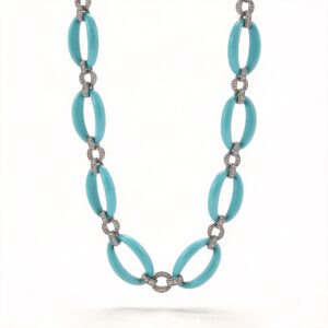 COLLANA A CATENA TURCHESE E ZIRCONI