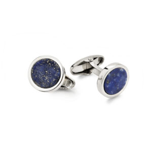 UNOAERRE - GEMELLI ARGENTO PIETRA LAPIS TONDA