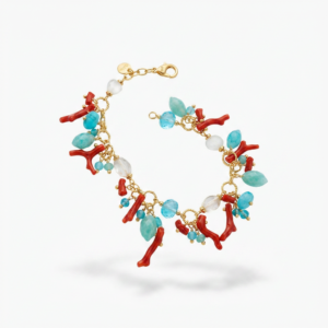 NIVY - BRACCIALE CON PIETRE E CORALLO