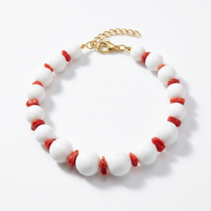 NOESA- BRACCIALE AGATA BIANCA E CORALLO