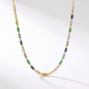 COLLANA ARGENTO CON PIETRE COLORATE
