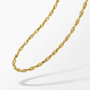 DESMOS - COLLANA ARGENTO DORATO TRECCIA SEMIRIGIDA