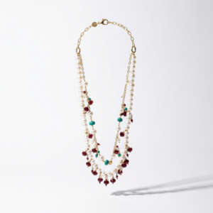 NIVY - COLLANA CON PERLE E E PIETRE DI COLORE