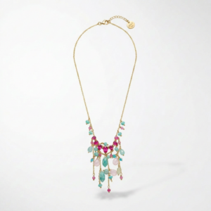 NIVY - COLLANA CON PIETRE AZZURRE E ROSA