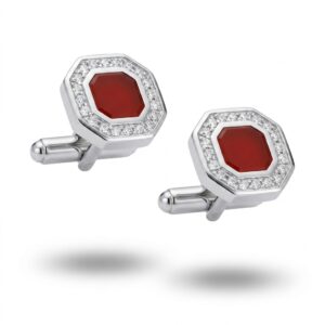 GEMELLI ARGENTO CORNIOLA E ZIRCONI