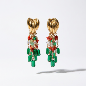 NIVY - ORECCHINI CON CORALLO E PIETRE DI COLORE