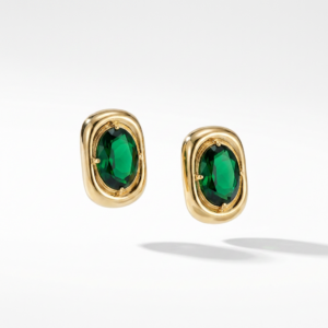LUÈ STUDIO - ORECCHINI CON PIETRA VERDE OVALE