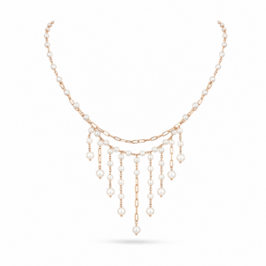 GUMON -  COLLANA IN ARGENTO 925 DORATO CON PERLINE PENDENTI