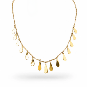 COLLANA GIROCOLLO IN ARGENTO 925 DORATO CON GOCCE PENDENTI