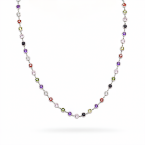 GIROCOLLO IN ARGENTO CON ZIRCONI MULTICOLOR