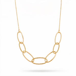 COLLANA IN ARGENTO 925 DORATO CON MAGLIE OVALI