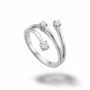 ANELLO TRILOGY CON DIAMANTI NATURALI TAGLIO BRILLANTE KT. 0,13