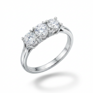 ANELLO TRILOGY CON DIAMANTI NATURALI TAGLIO BRILLANTE KT. 0,47