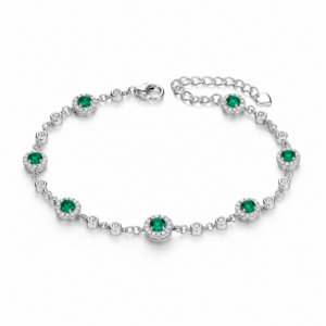 BRACCIALE TENNIS IN ARGENTO 925 CON ZIRCONI BIANCHI E VERDI