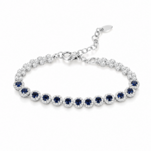 BRACCIALE TENNIS IN ARGENTO 925 CON ZIRCONI BIANCHI E BLU