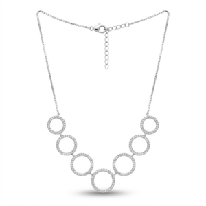COLLANA CON CERCHI ZIRCONATI IN ARGENTO 925