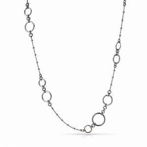 COLLANA ARGENTO BRUNITO CON ANELLI
