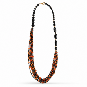 COLLANA ONICE E CORALLO