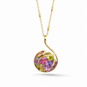 ANDREA MARAZZINI - COLLANA ARGENTO CON PENDENTE PIETRE COLORATE